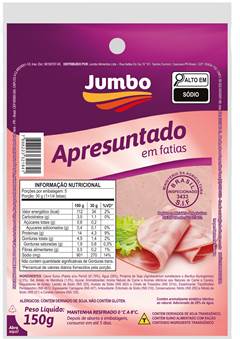 APRESUNTADO FATIADO JUMBO 18X150GR